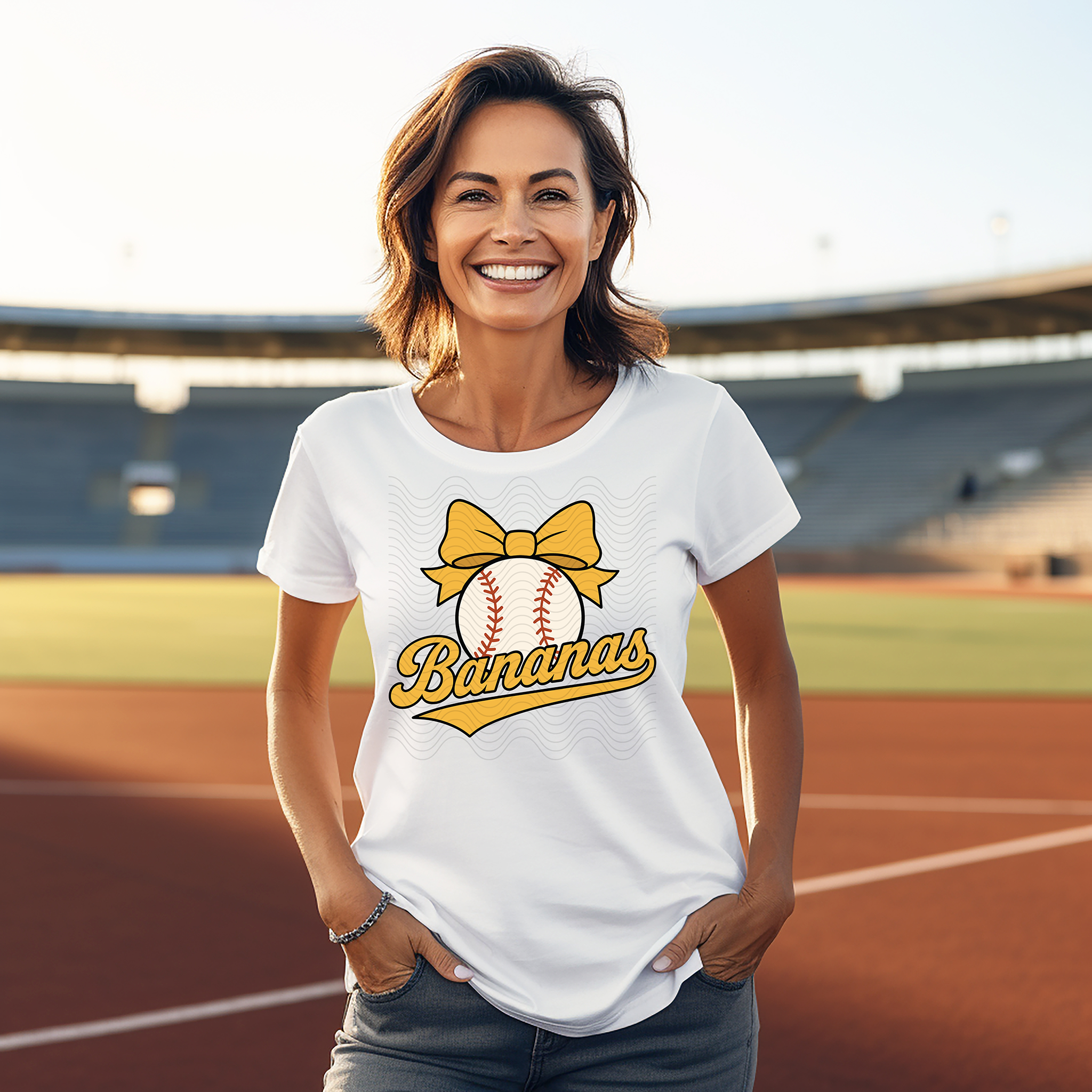 Bananas Baseball with Bow
