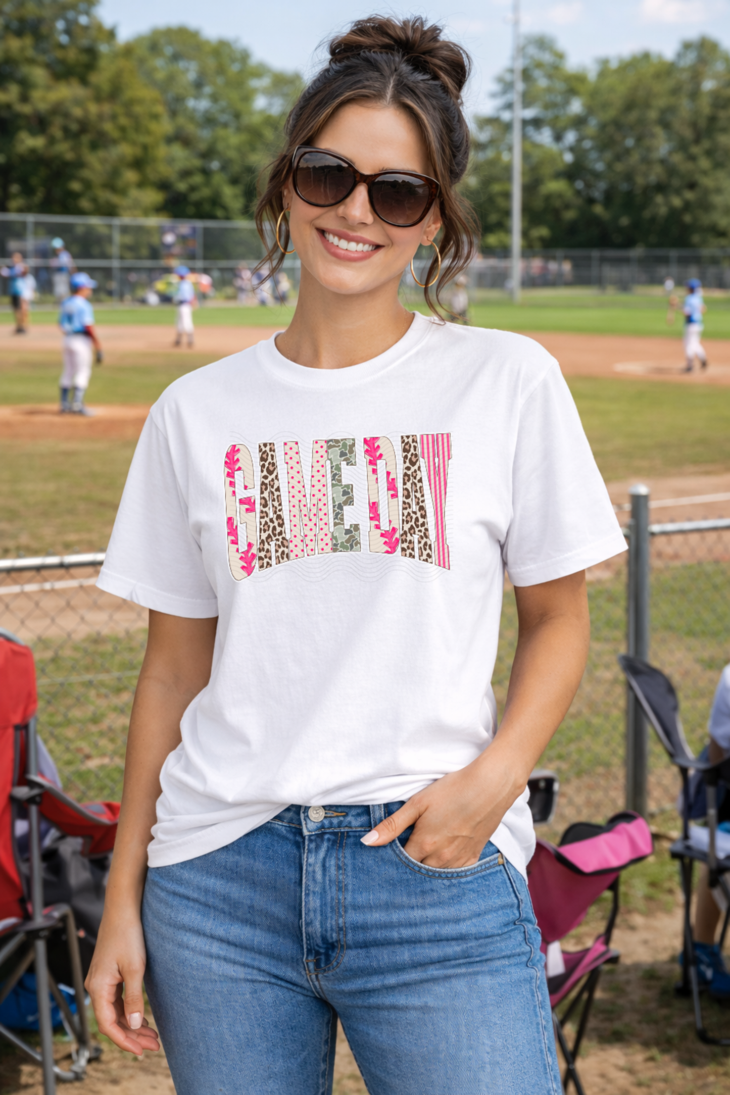 Pink Stitch Leopard Game Day