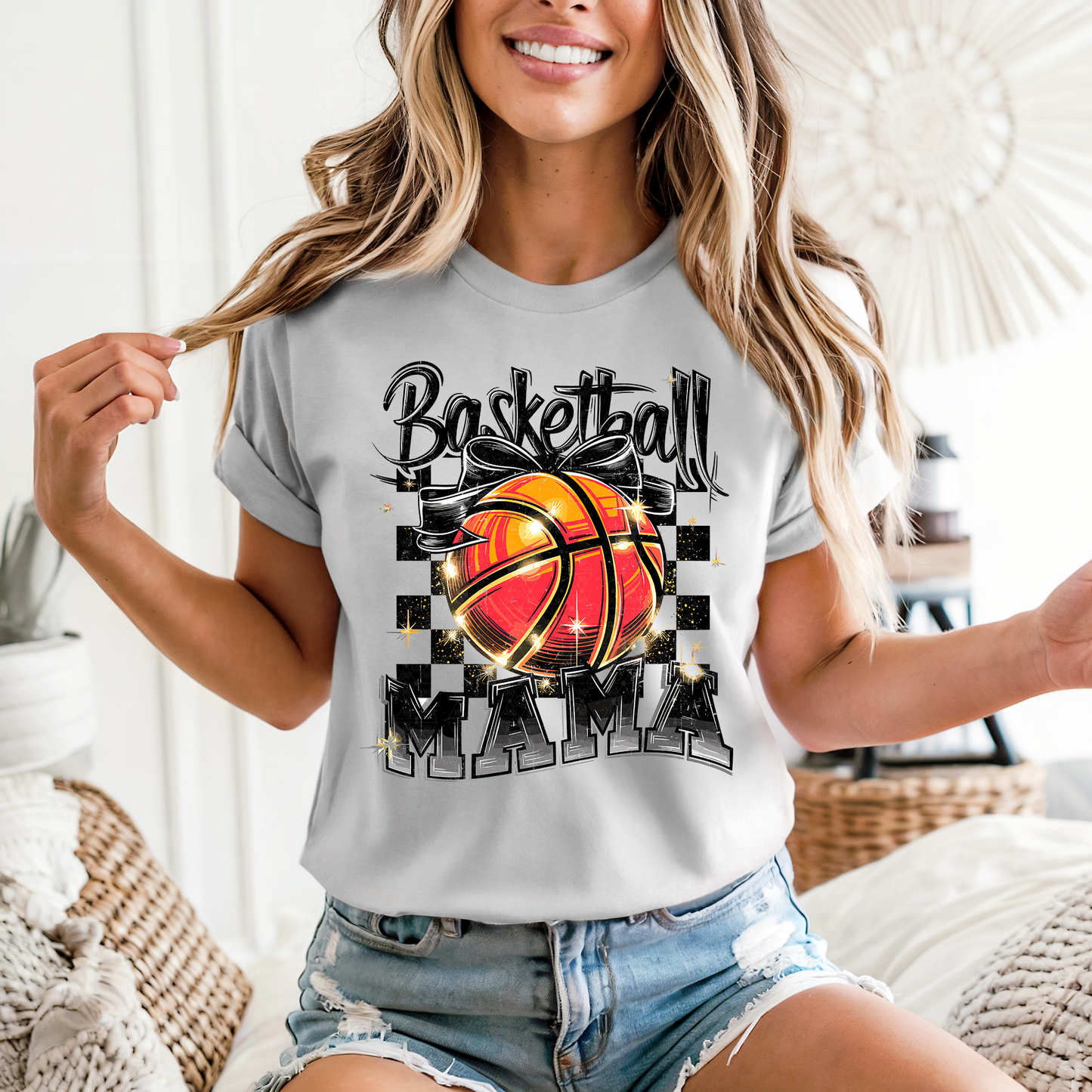 Checkered Basketball Mama