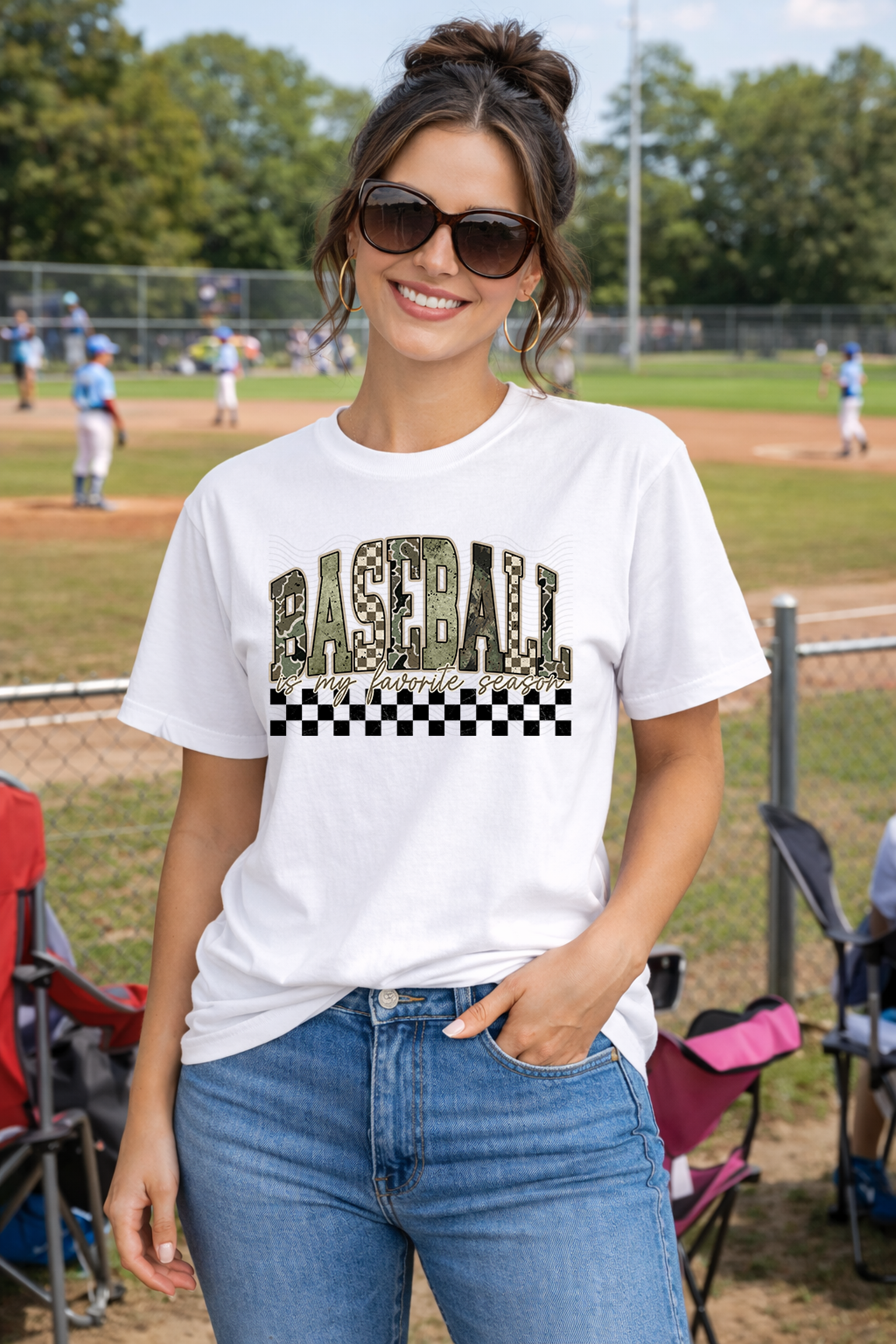 Camo Checkered Baseball Is My Favorite Season