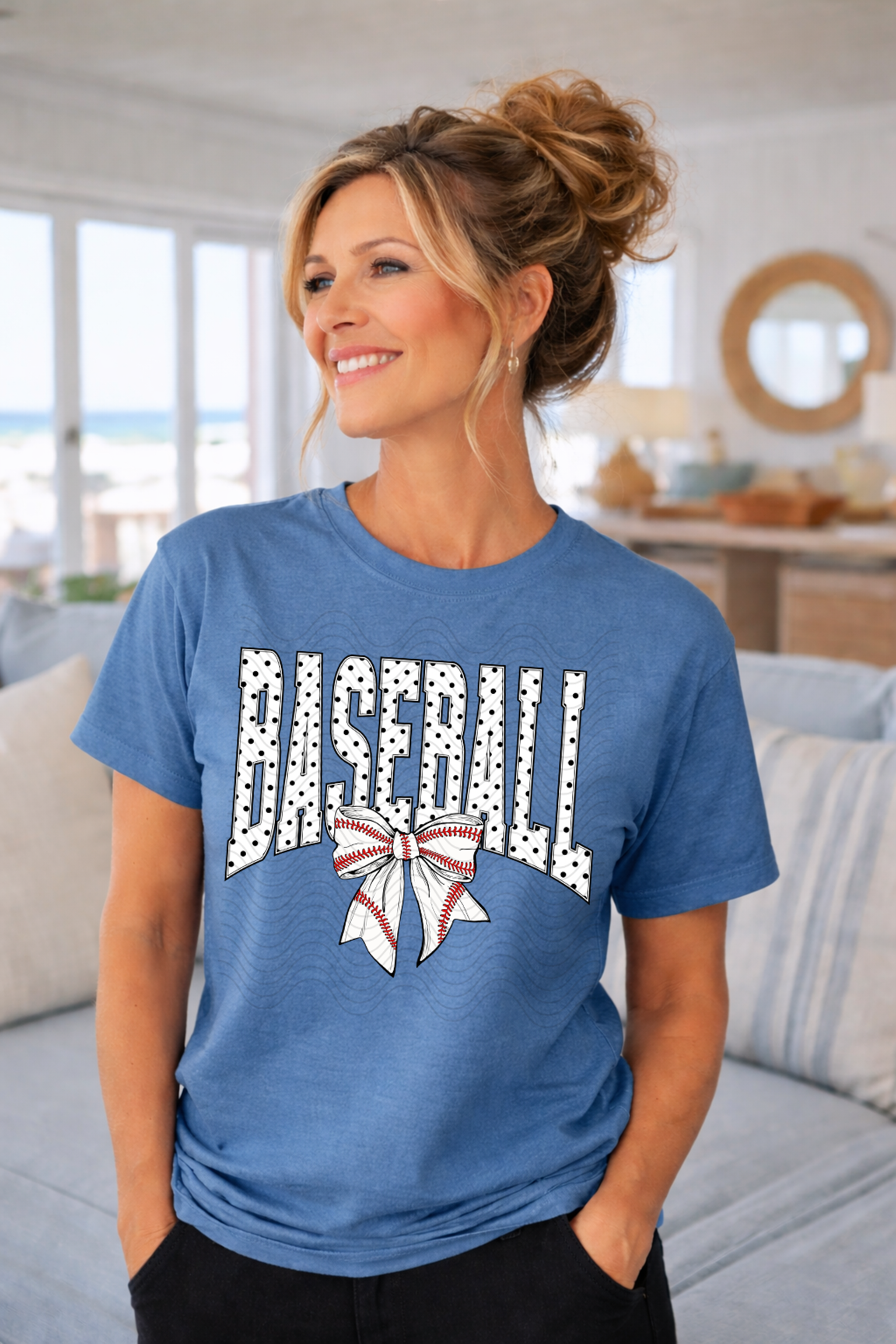 Varsity Baseball Dots with Bow