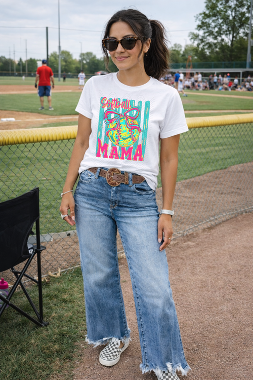 Load image 1 in gallery view. Teal Softball Mama