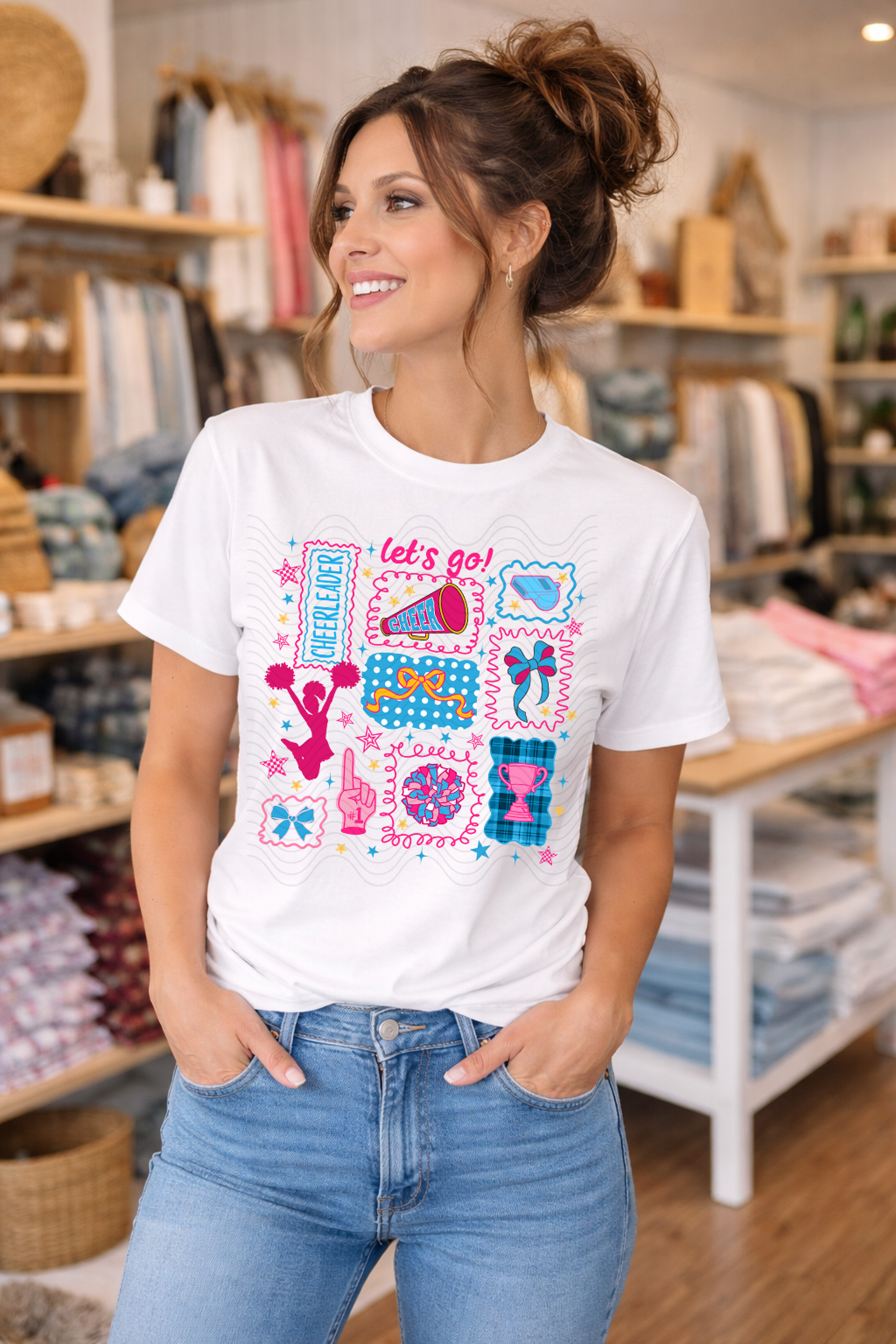 Let's Go Cheer Doodle Squares