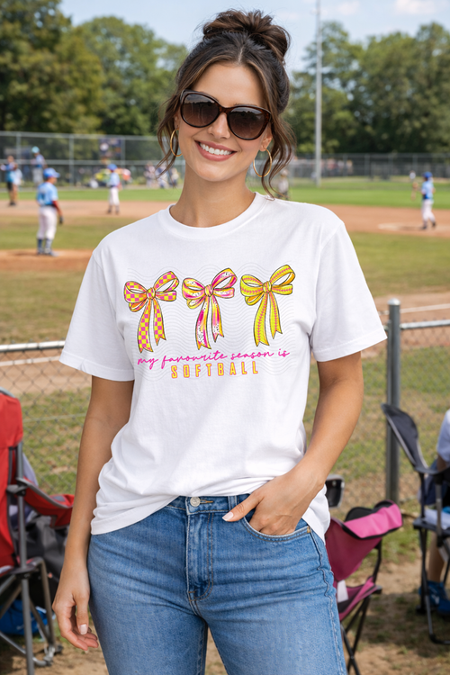 Load image 1 in gallery view. My Favorite Season Is Softball Bows