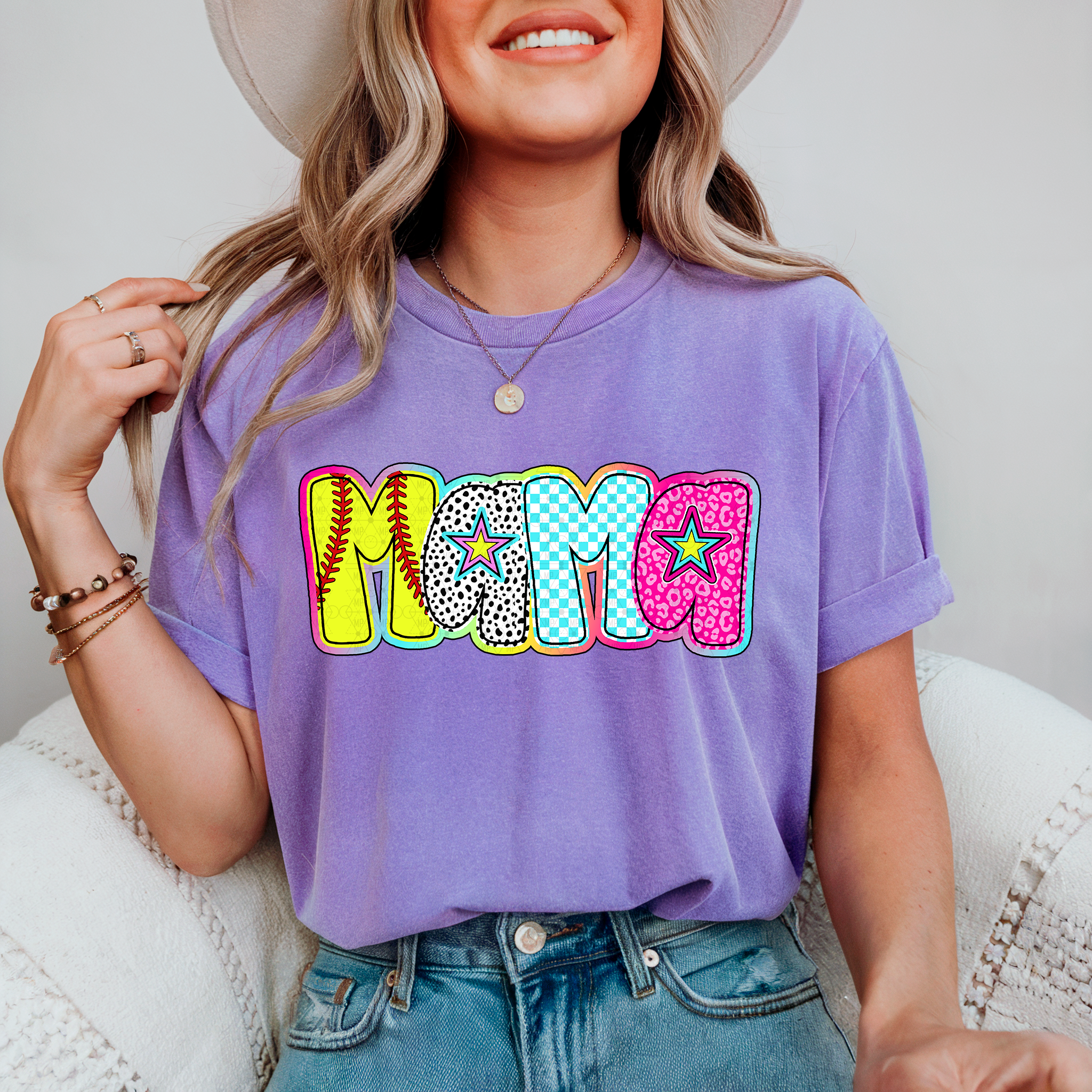 Bright Softball Mama