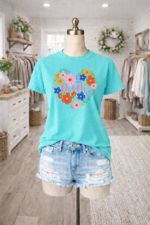 Load image 1 in gallery view. Floral Heart Mom