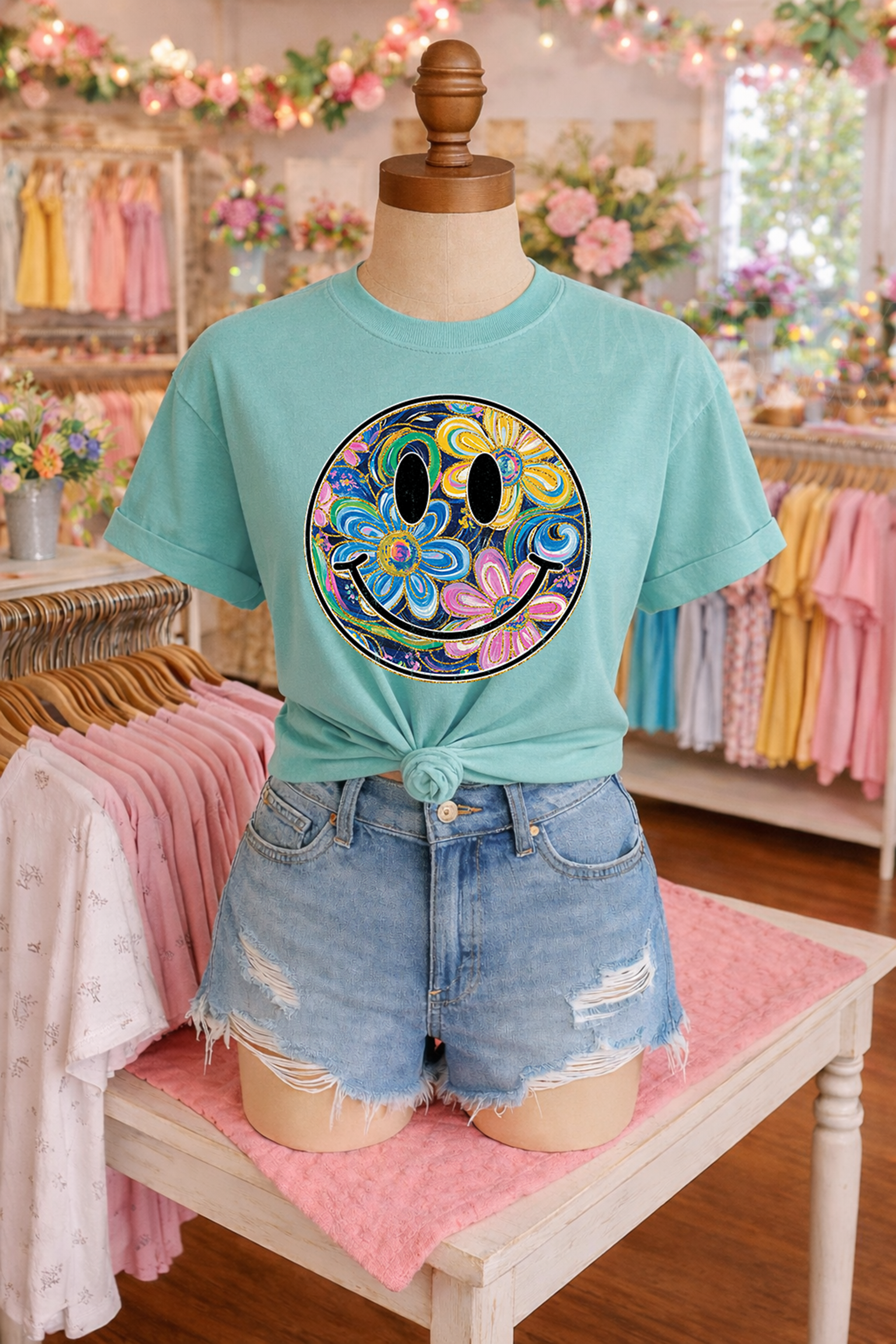 Painted Floral Smiley