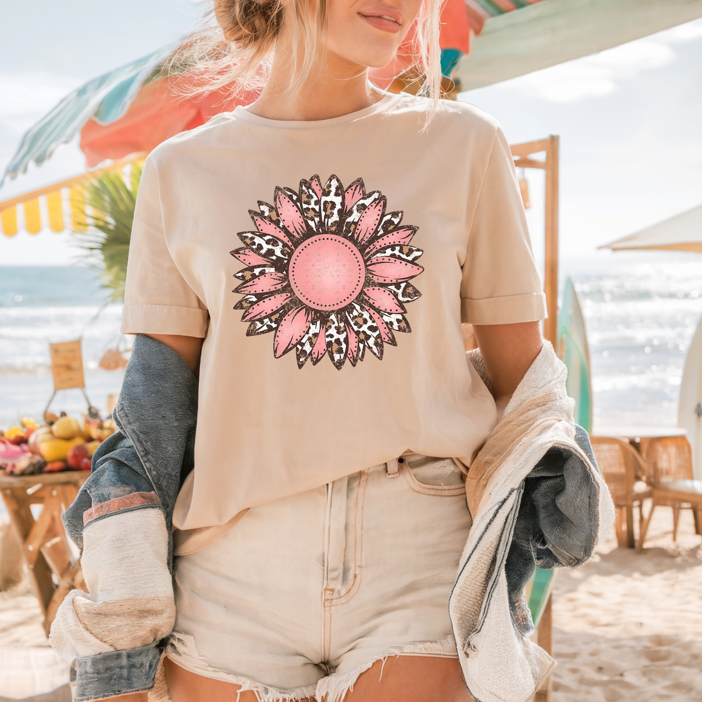 Pink and Leopard Sunflower