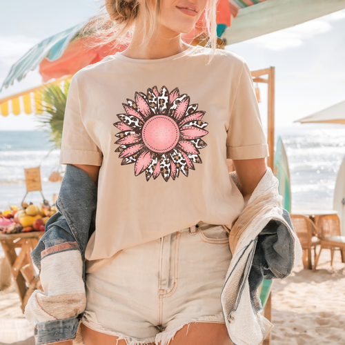 Load image 1 in gallery view. Pink and Leopard Sunflower