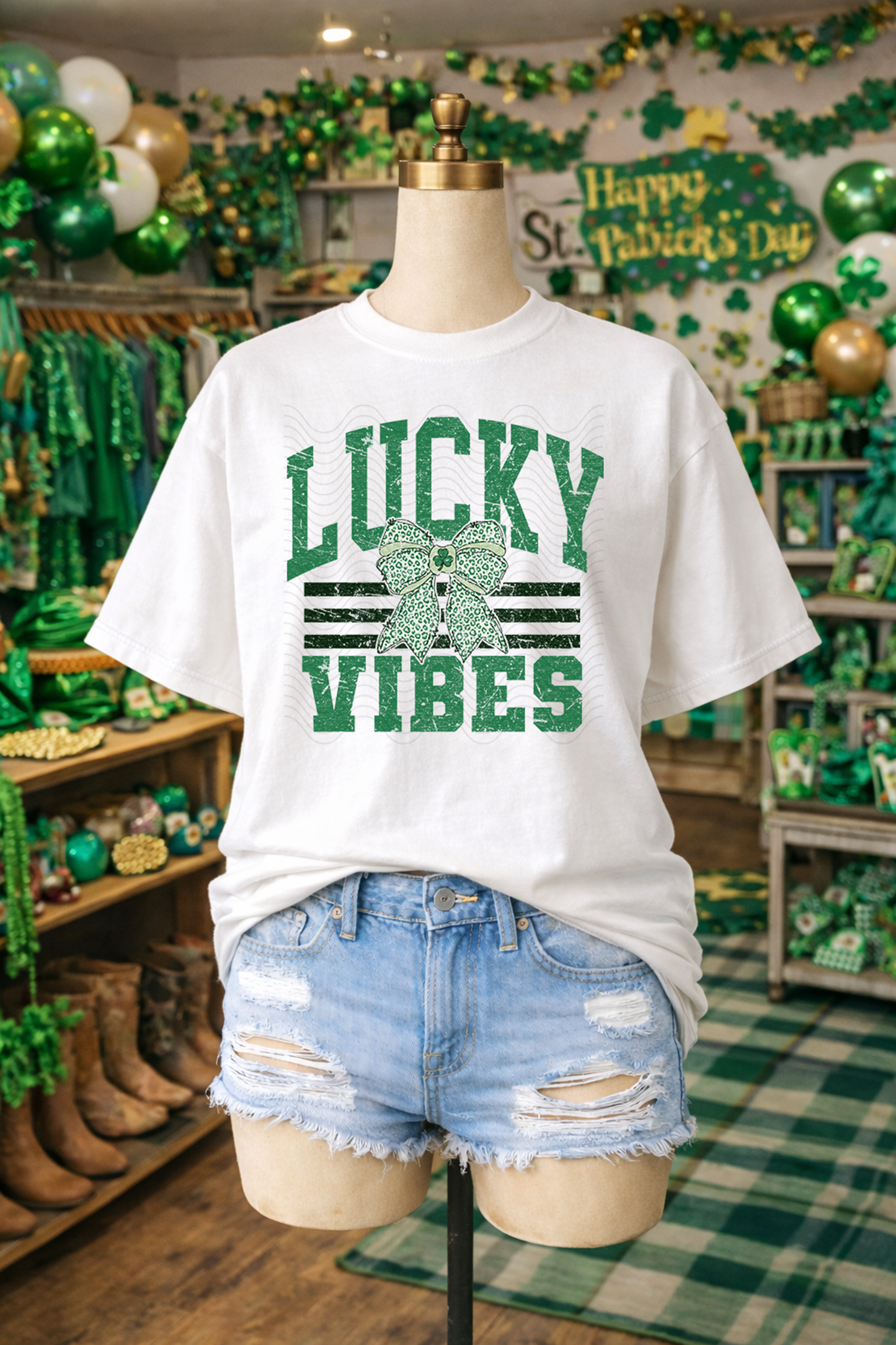 Distressed Lucky Vibes