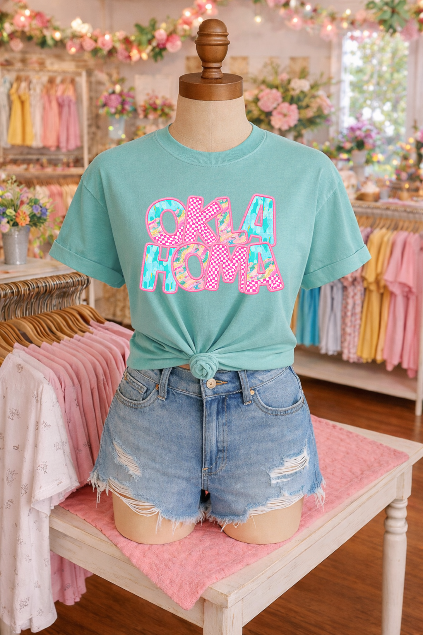 Pink and Teal Oklahoma