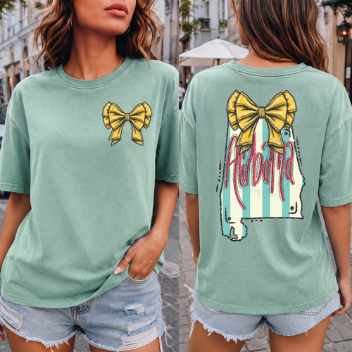 Load image 1 in gallery view. Yellow Bow Glitter States