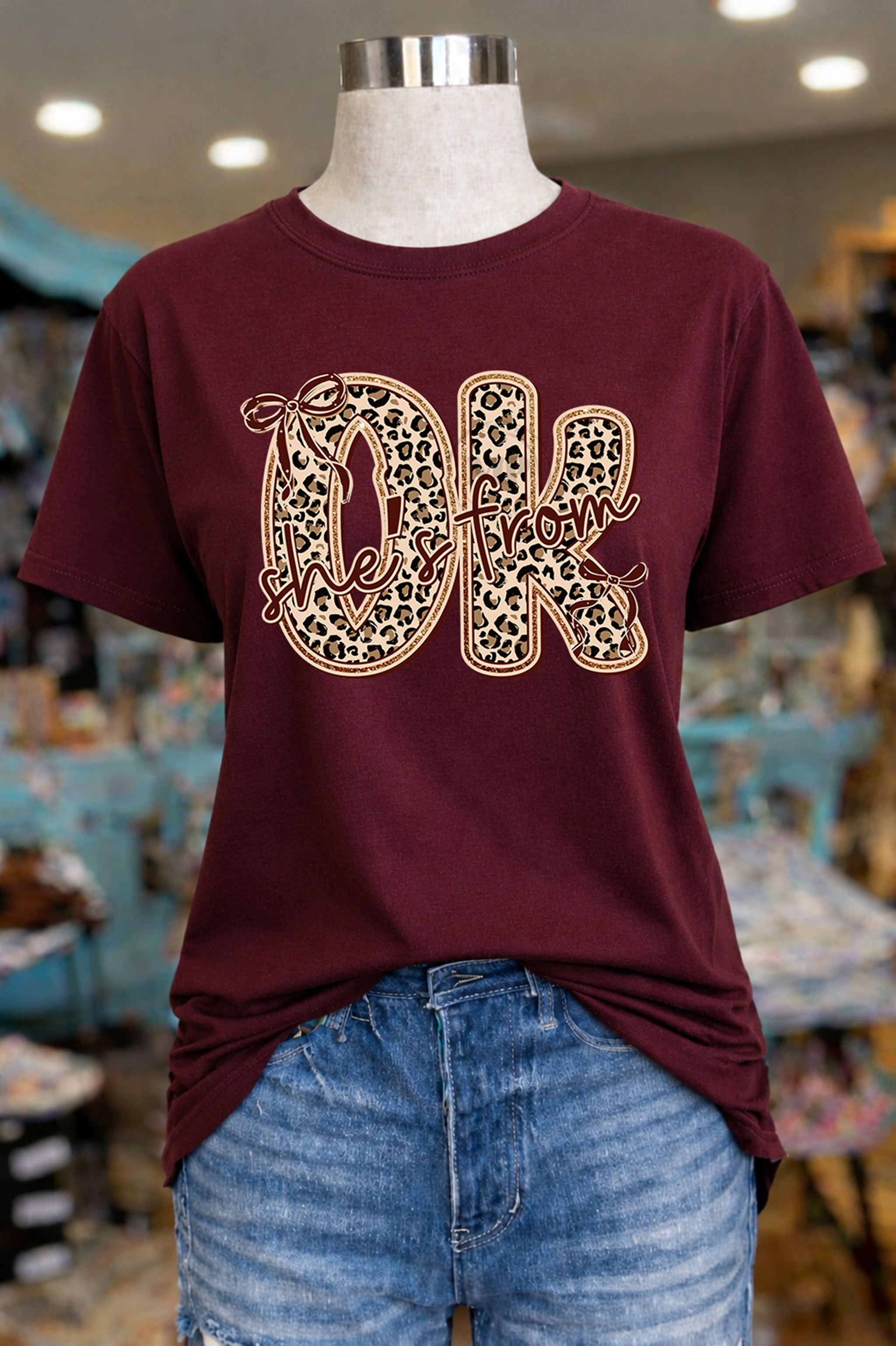 Leopard Maroon She's From Oklahoma