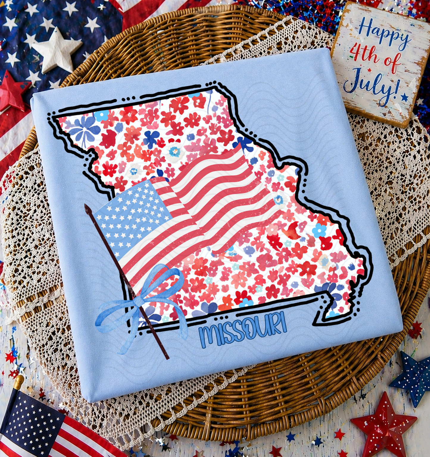 Red/White/Blue Floral Missoui