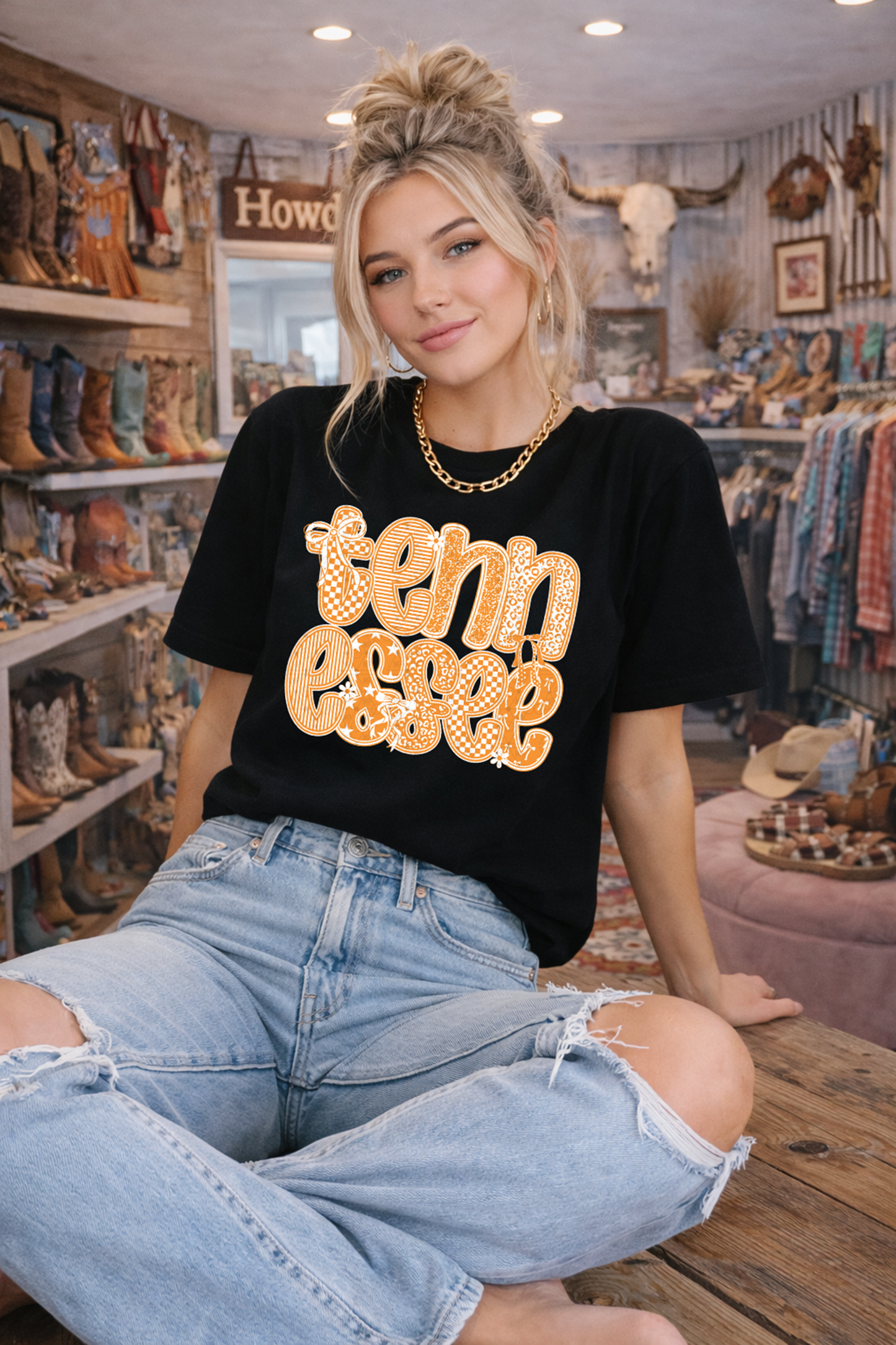 Tennessee Doodle White Outline