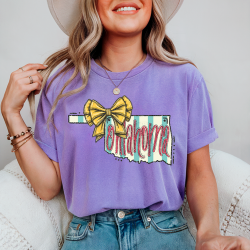 Load image 1 in gallery view. Yellow Bow Glitter Oklahoma