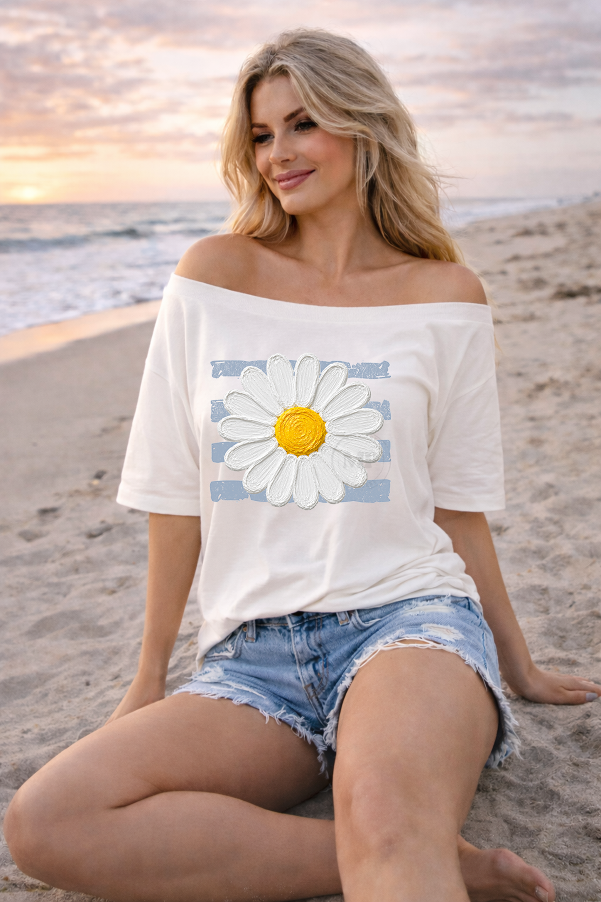 Blue Stripe and Daisy