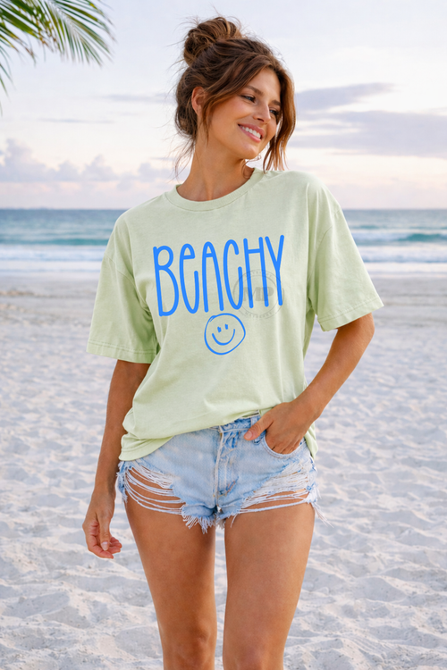 Load image 1 in gallery view. Doodle Beachy with Smiley