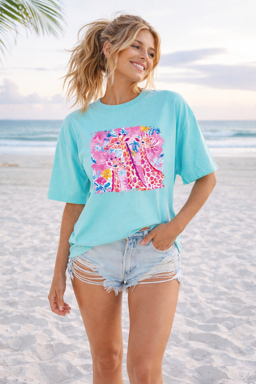 Load image 1 in gallery view. Summer Pink Giraffe