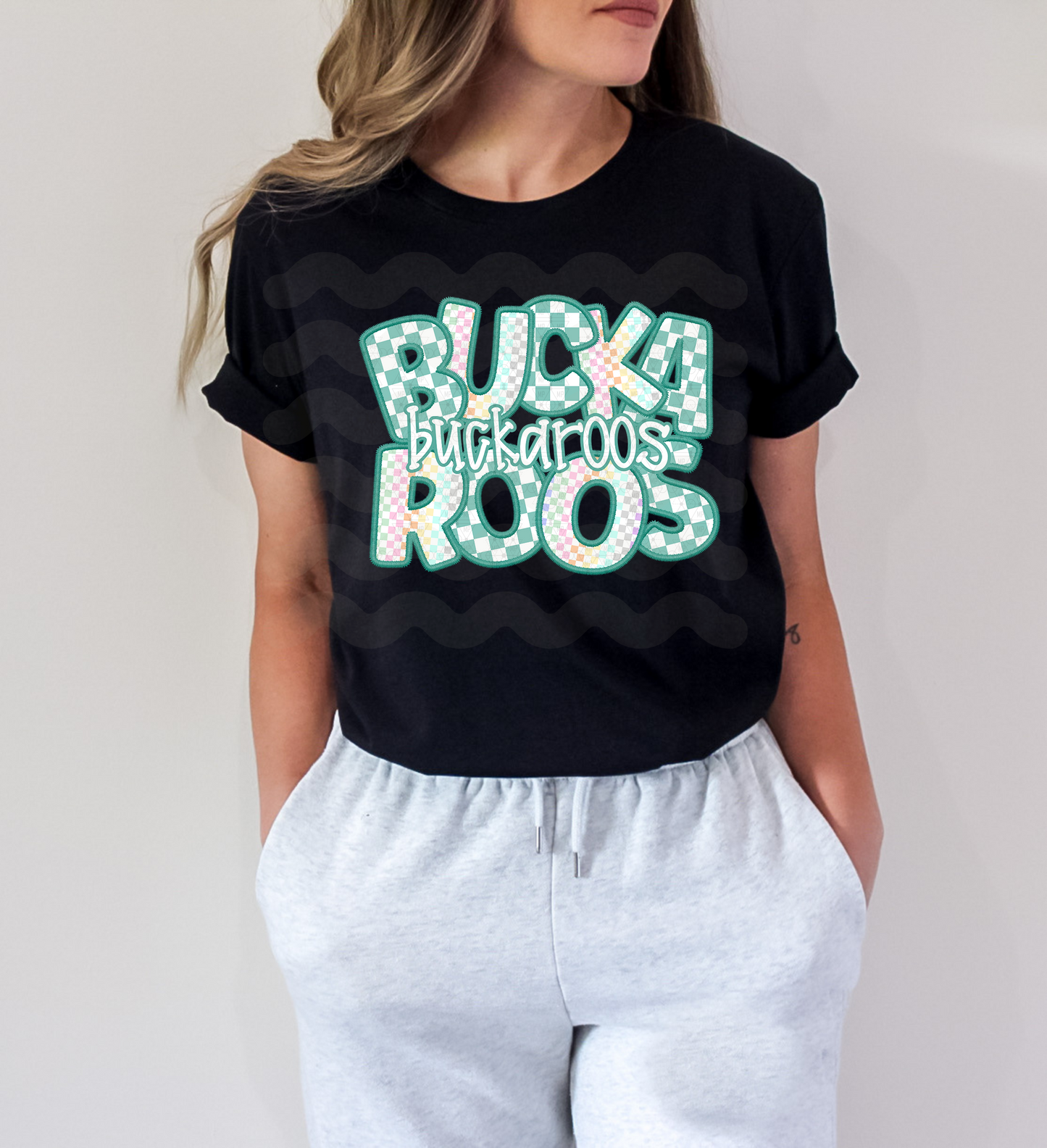 Checkered Teal Buckaroos