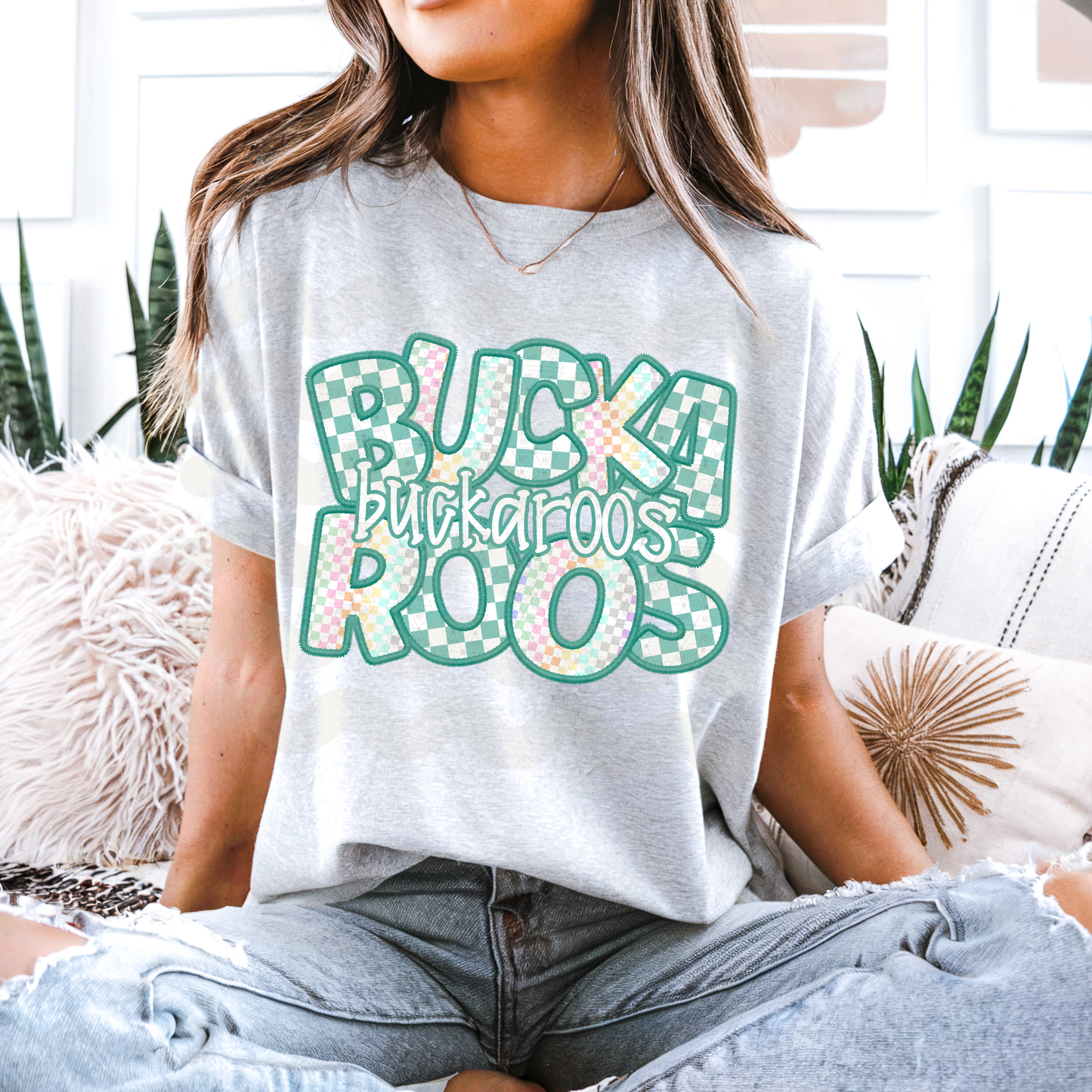 Checkered Teal Buckaroos