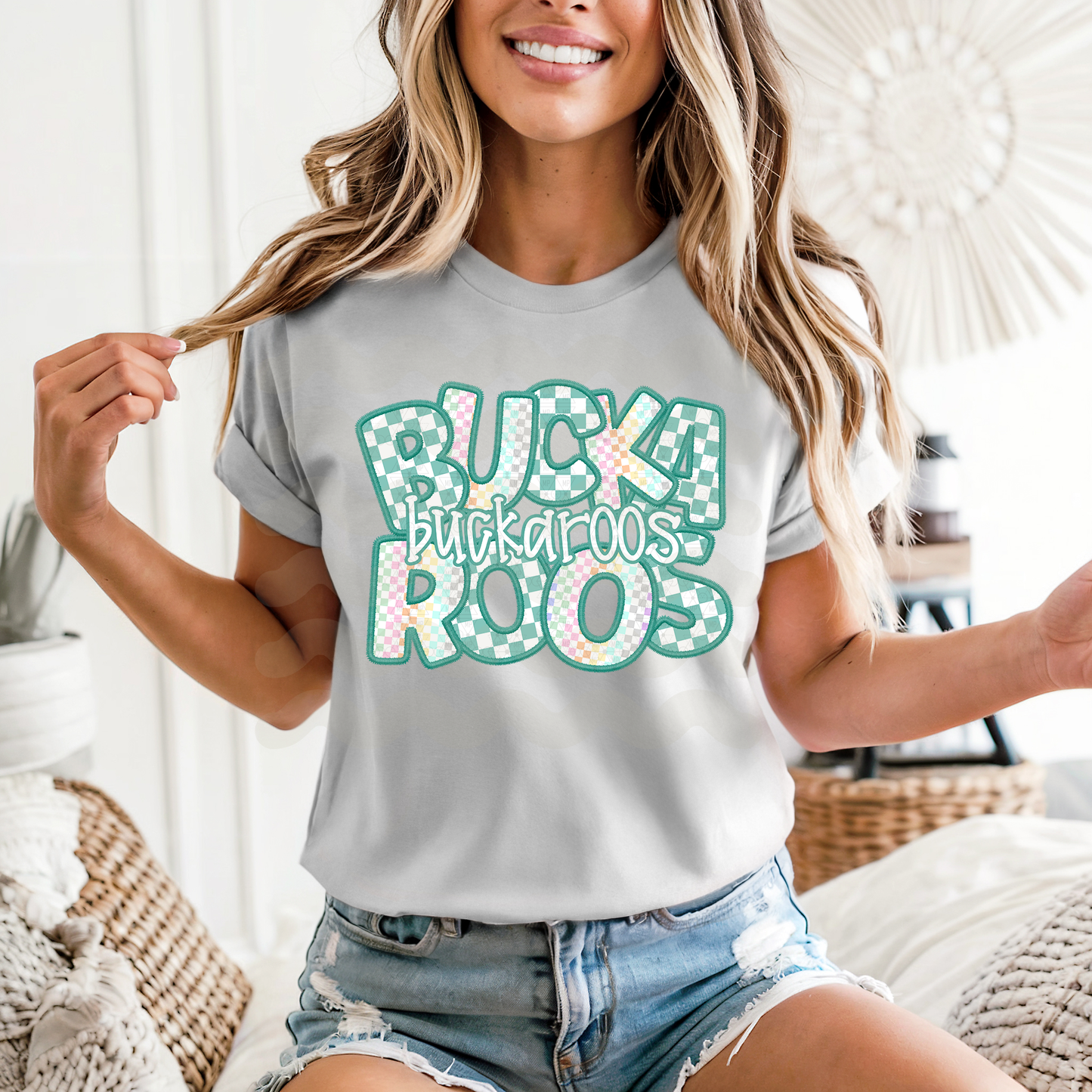Checkered Teal Buckaroos