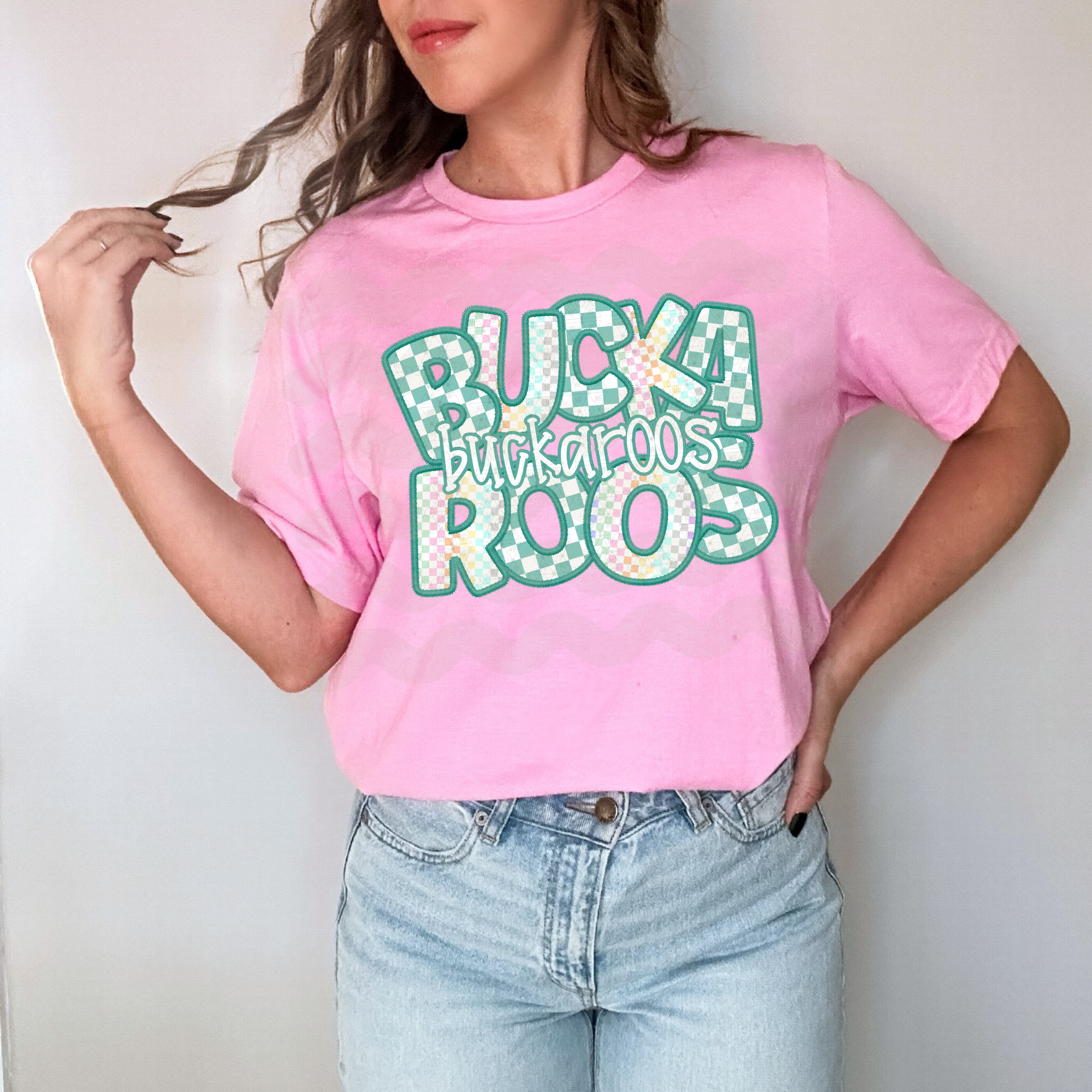 Checkered Teal Buckaroos