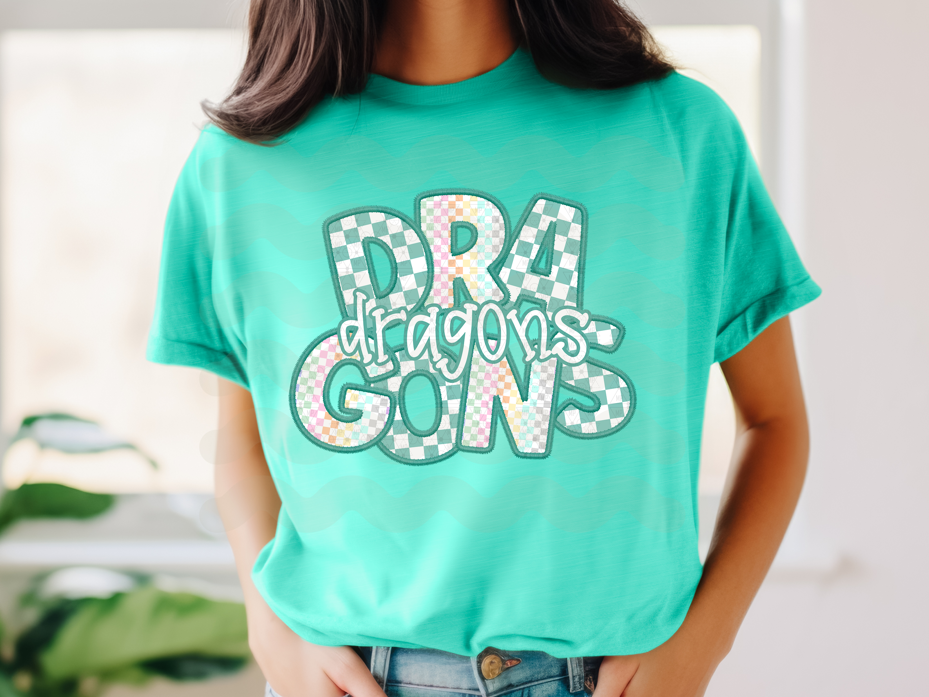 Teal Checkered Dragons