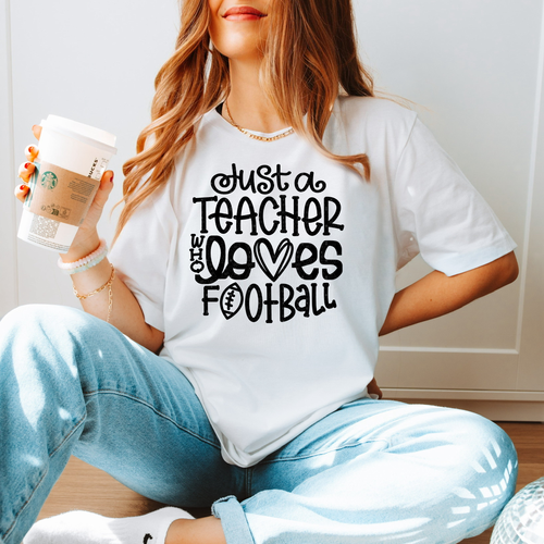 Load image 1 in gallery view. Just A Teacher Who Loves Football