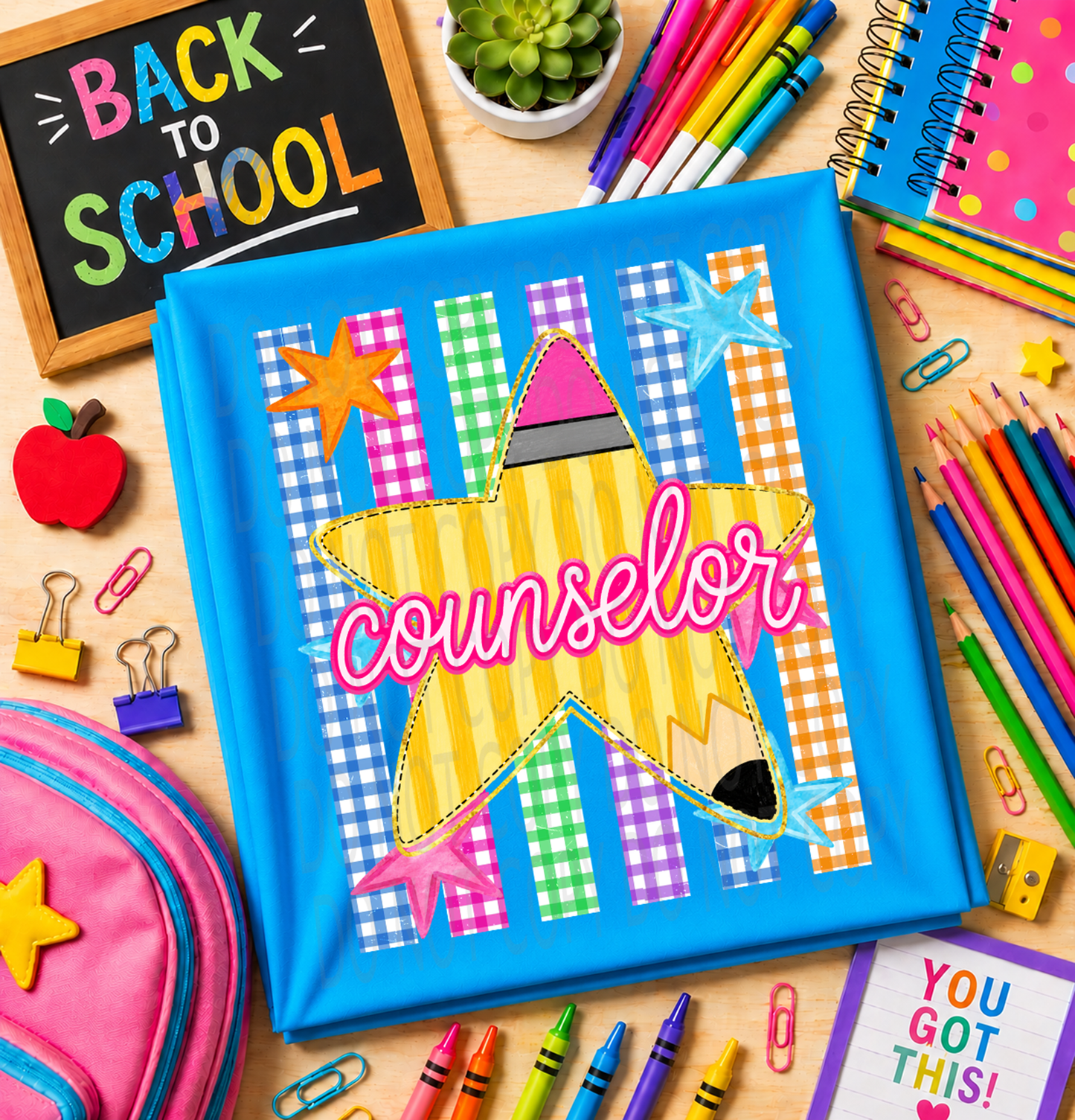Colorful Checkered Pencil Star Staff