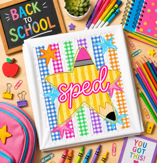 Load image 1 in gallery view. Colorful Checkered Pencil Star Staff