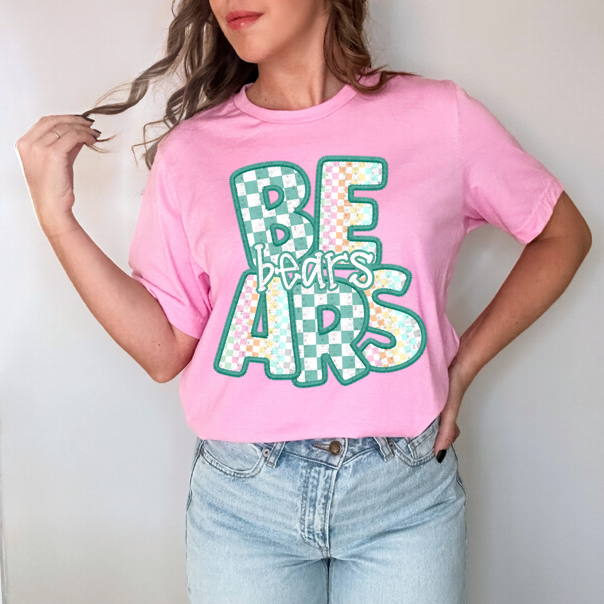 Teal Checkered Bears