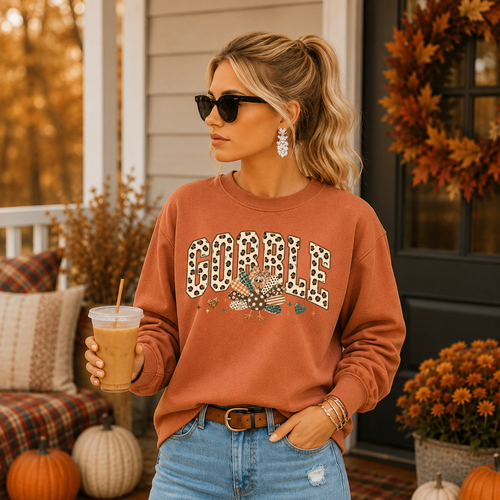 Load image 1 in gallery view. Polka Dot Gobble with a Cute Turkey