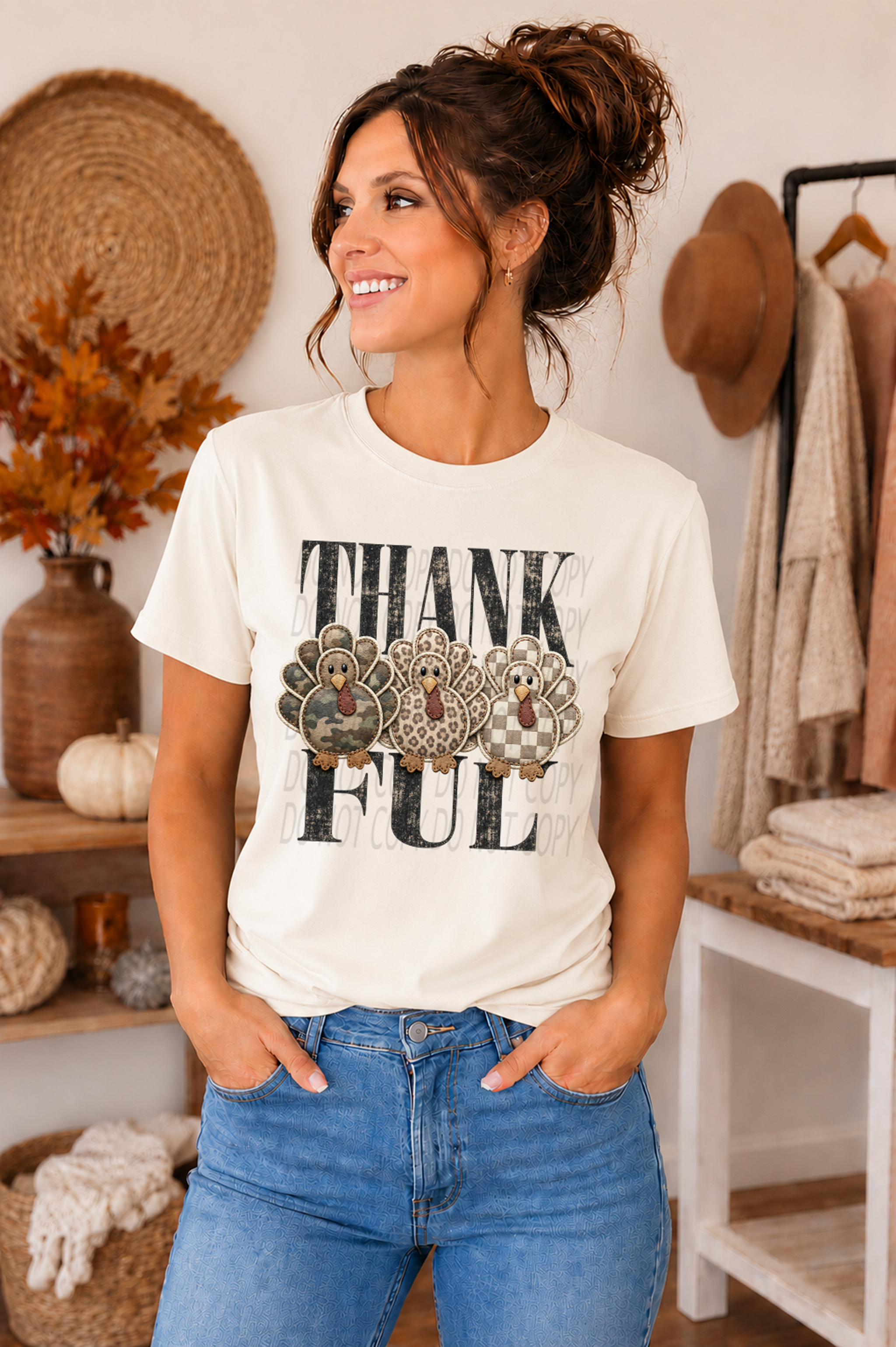 Thankful 3 Cute Turkeys
