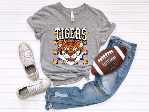Load image 1 in gallery view. Checkered Tigers Purple/Yellow
