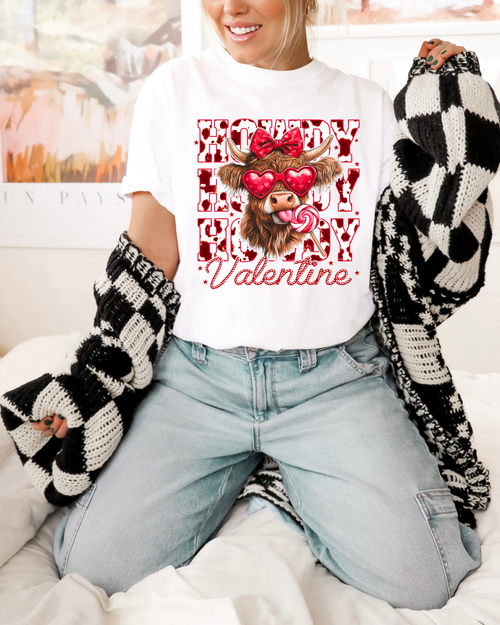 Load image 1 in gallery view. Cowhide Howdy Valentine