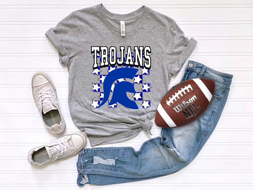 Load image 1 in gallery view. Checkered Trojans Blue