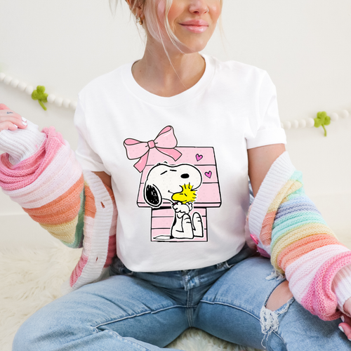 Load image 1 in gallery view. Pink Woodstock and Snoopy