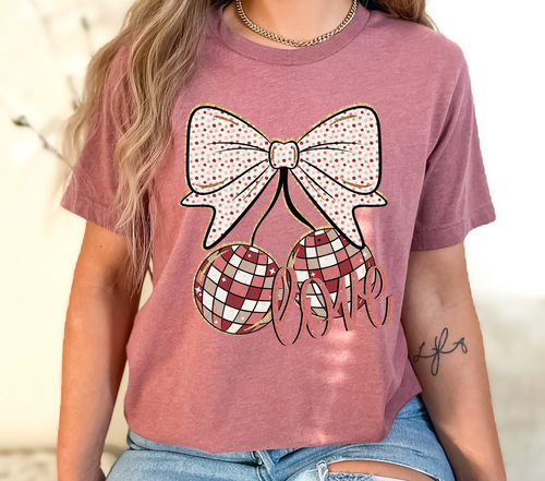 Load image 1 in gallery view. Love Disco Cherries and Bow