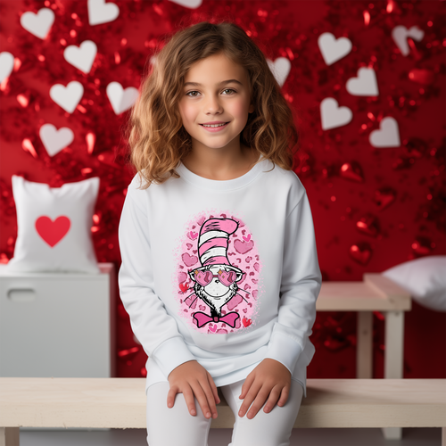 Load image 1 in gallery view. Love Cat and the Hat Pink