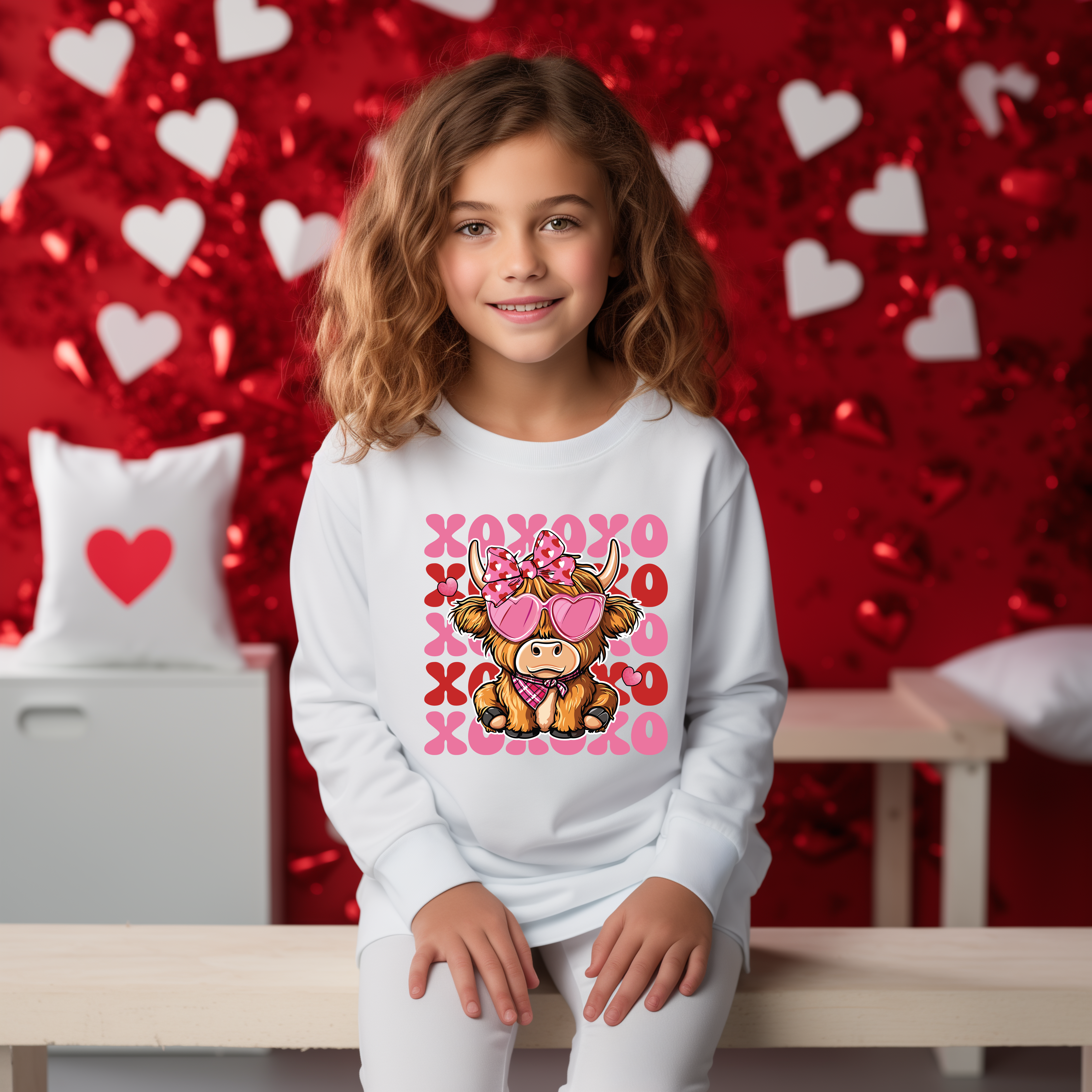 XOXOX Highland Cow Pink