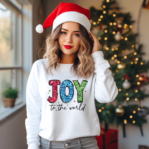 Load image 1 in gallery view. Faux Sparkle Joy To the World