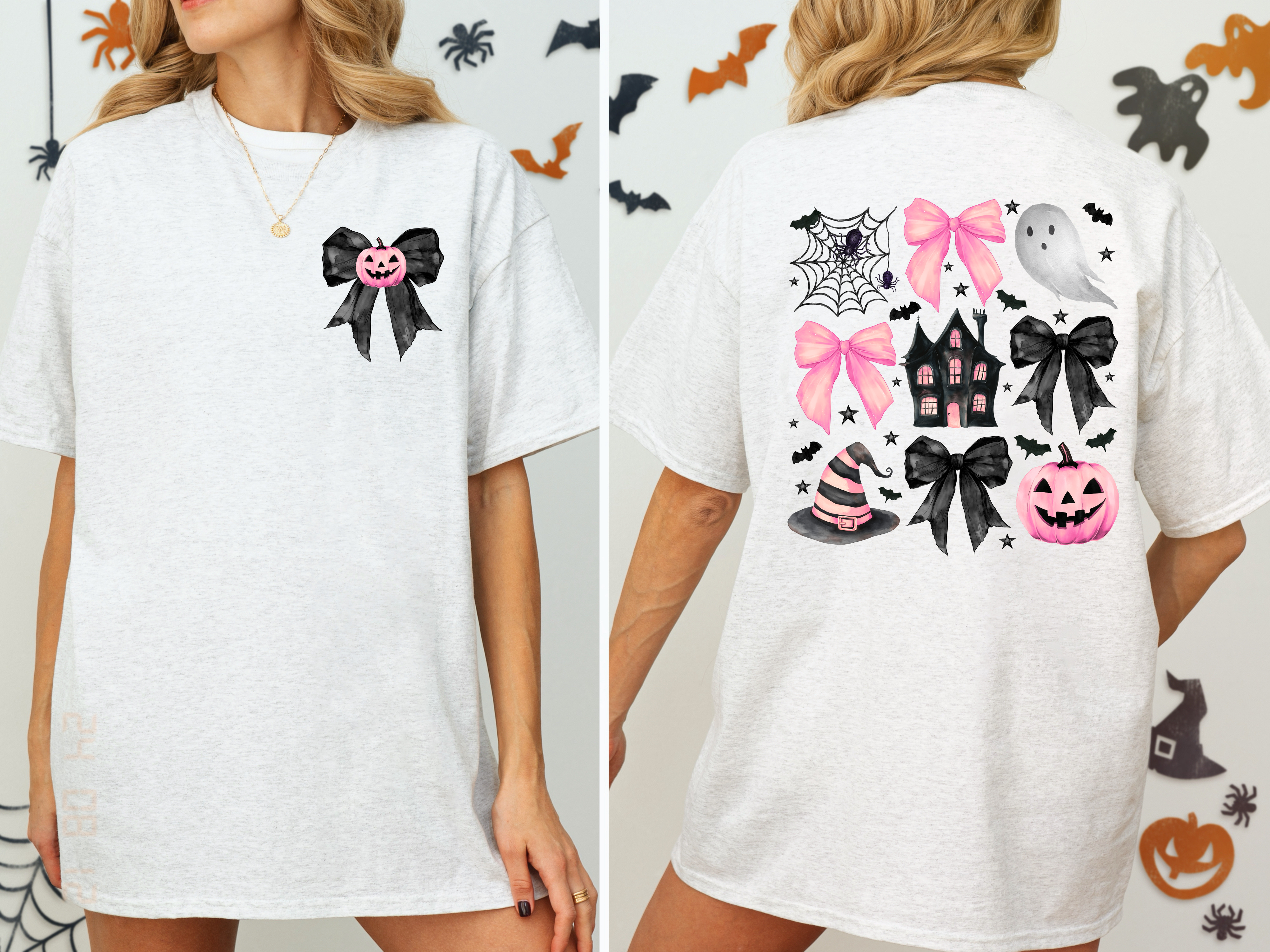 Black and Pink Haunted Halloween