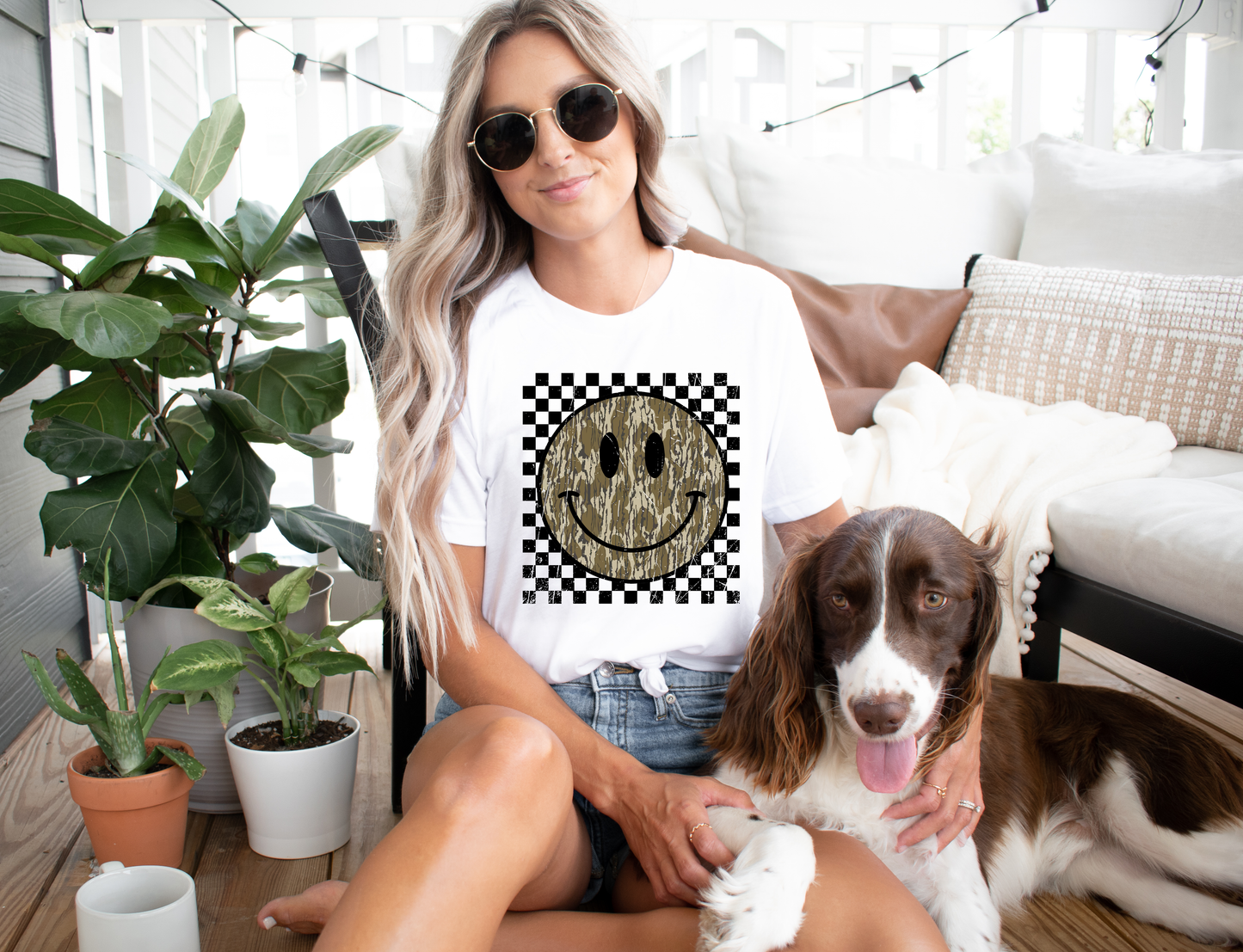 Camo Smiley Checkered