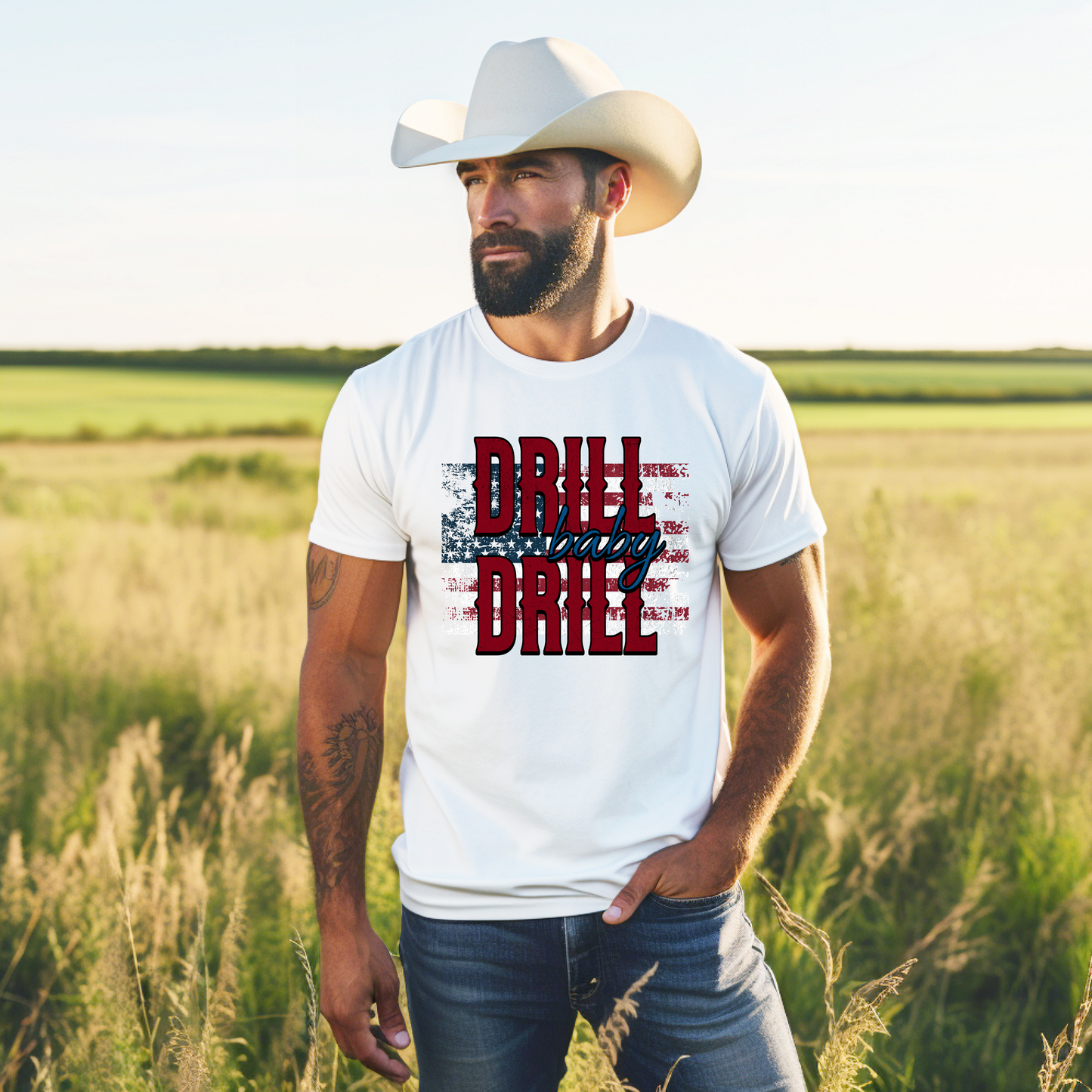 Drill Baby Drill with Flag