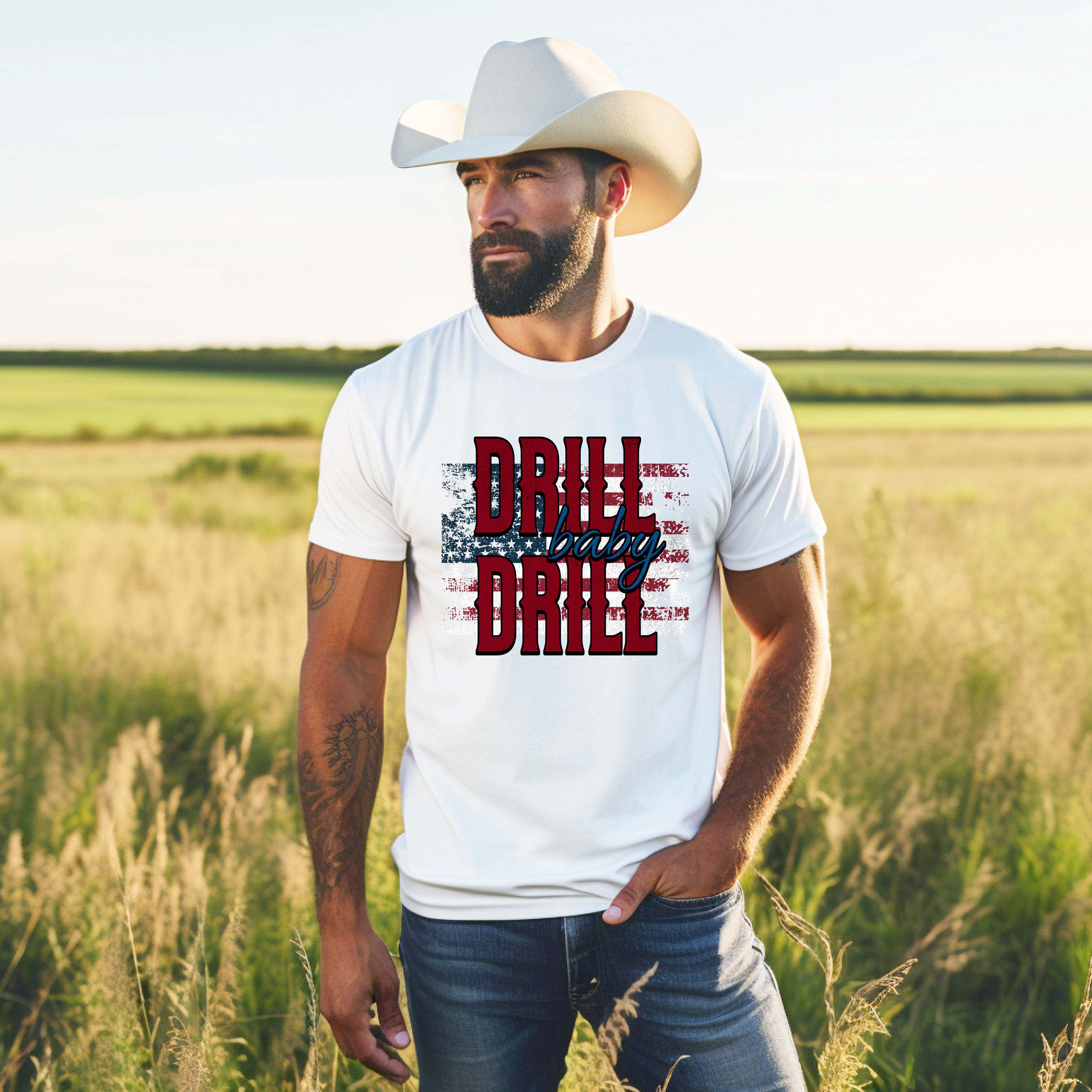 Drill Baby Drill with Flag