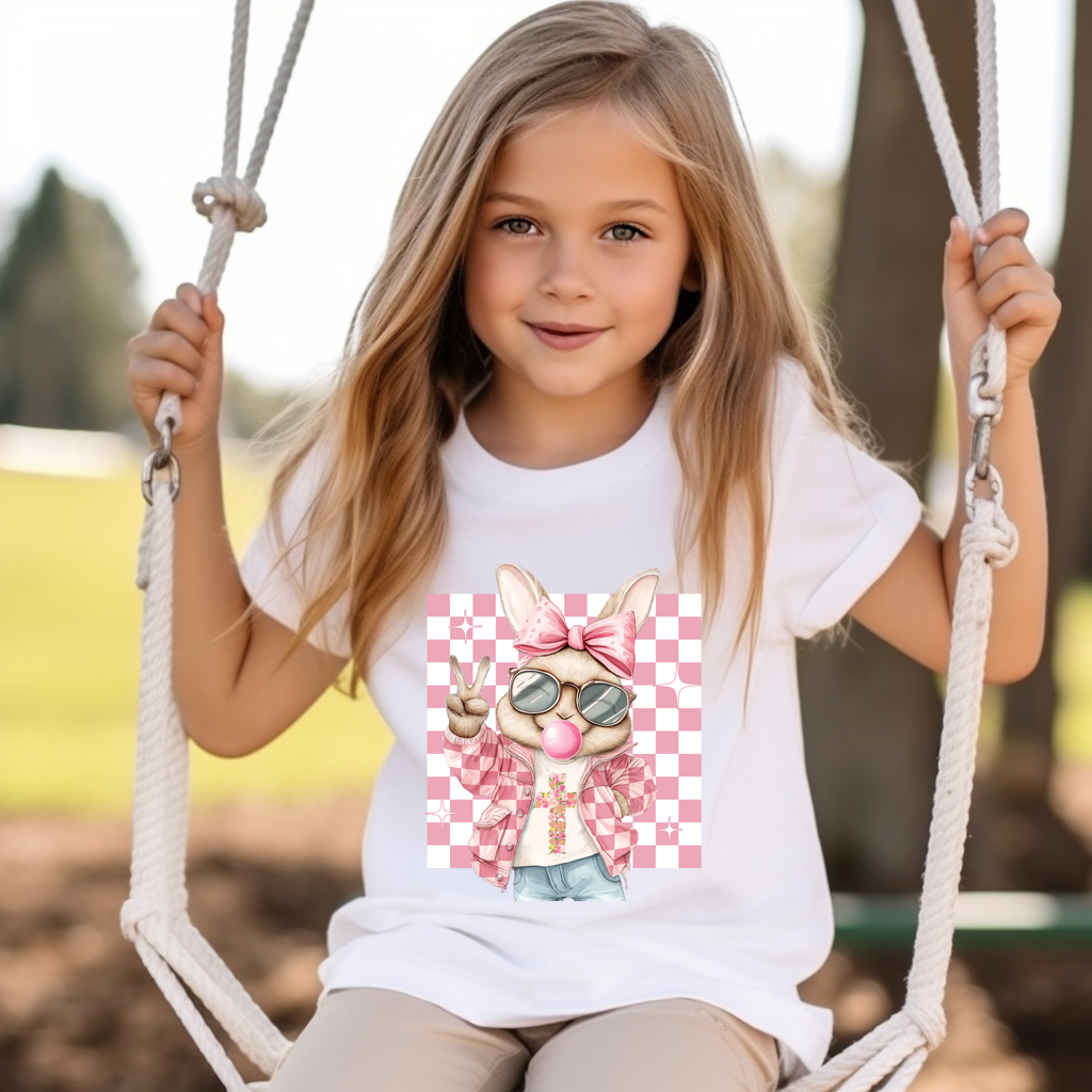 Pink Checkered Bunny