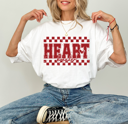 Load image 1 in gallery view. Distressed Checkered Heartbreaker