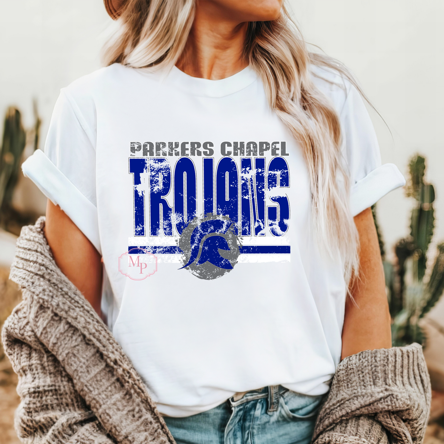 Distressed Parkers Chapel Trojans