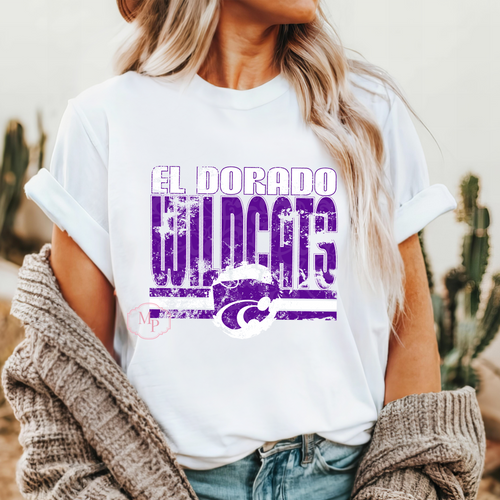 Load image 1 in gallery view. Distressed El Dorado Wildcats